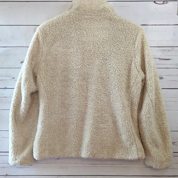 Pendleton Teddy Bear Sherpa Tan Full Zip Fleece Flannel Fuzzy Jacket Size Small - Picture 10 of 16